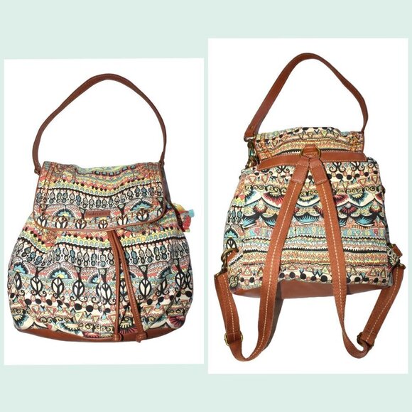 Sakroots Artist Circle Abstract Geometric Multicolor Convertible Backpack - Picture 1 of 14